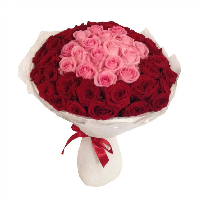 Букет цветов "Розовая сердцевина"